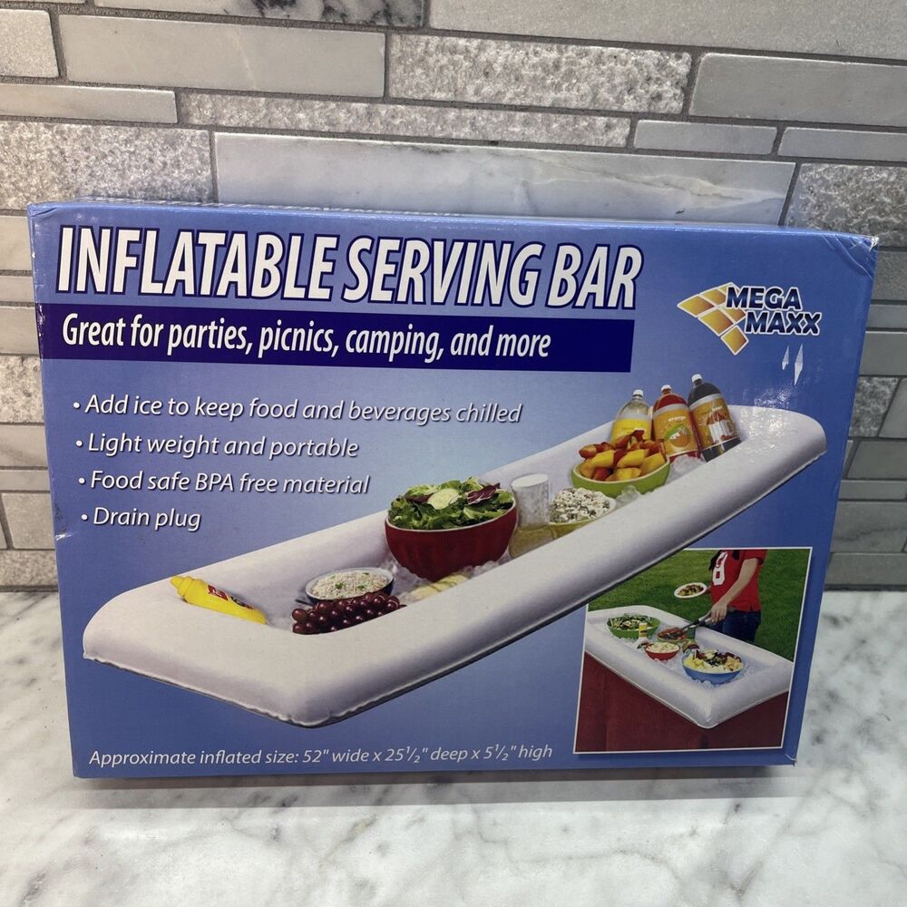Inflatable Serving Bar 52 x 25.5 x 5.5 In. White perfect BDay, grad, camp party